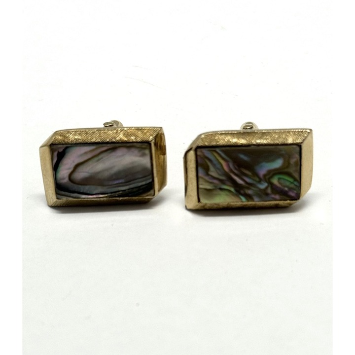 Vintage Swank unisex Abalone shell cufflinks