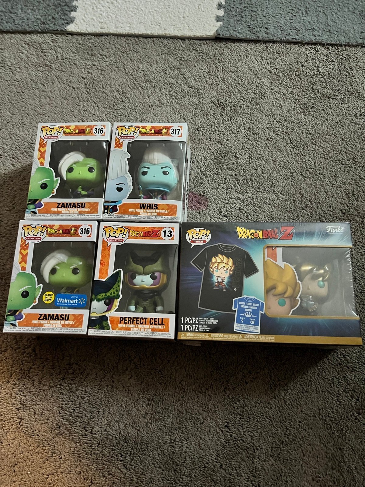 8 Dbz funko lot (2 tshirt bundles, 6 regular)