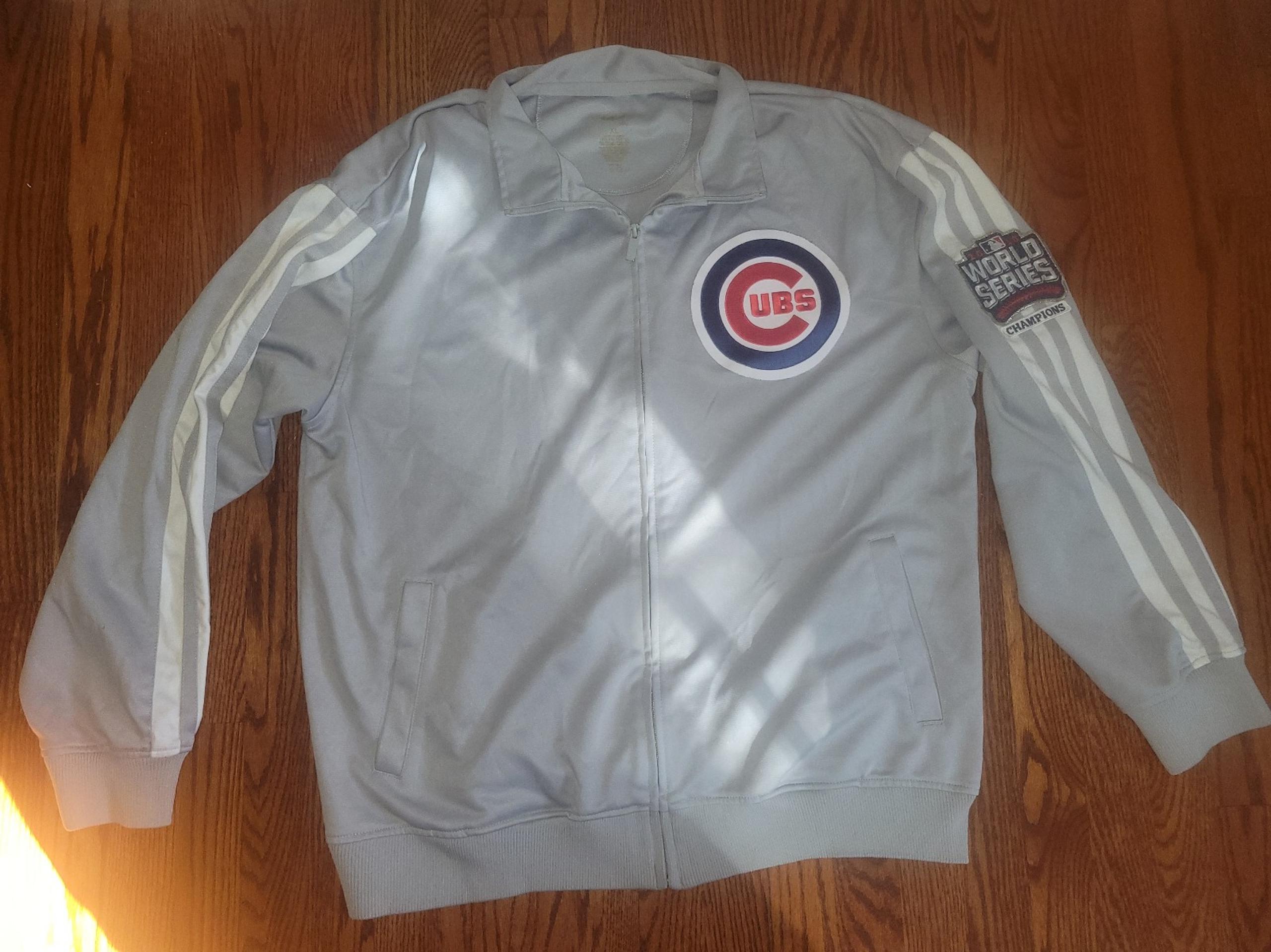 Chicago Cubs World Series 2016 Men’s MLB Full Zip Jacket Size XL  Gray X-Large