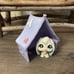 PRE OWNED HASBRO Littlest Pet Shop - Purple Camping Tent & Snow Bunny Rabbit