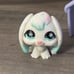 PRE OWNED HASBRO Littlest Pet Shop - Purple Camping Tent & Snow Bunny Rabbit