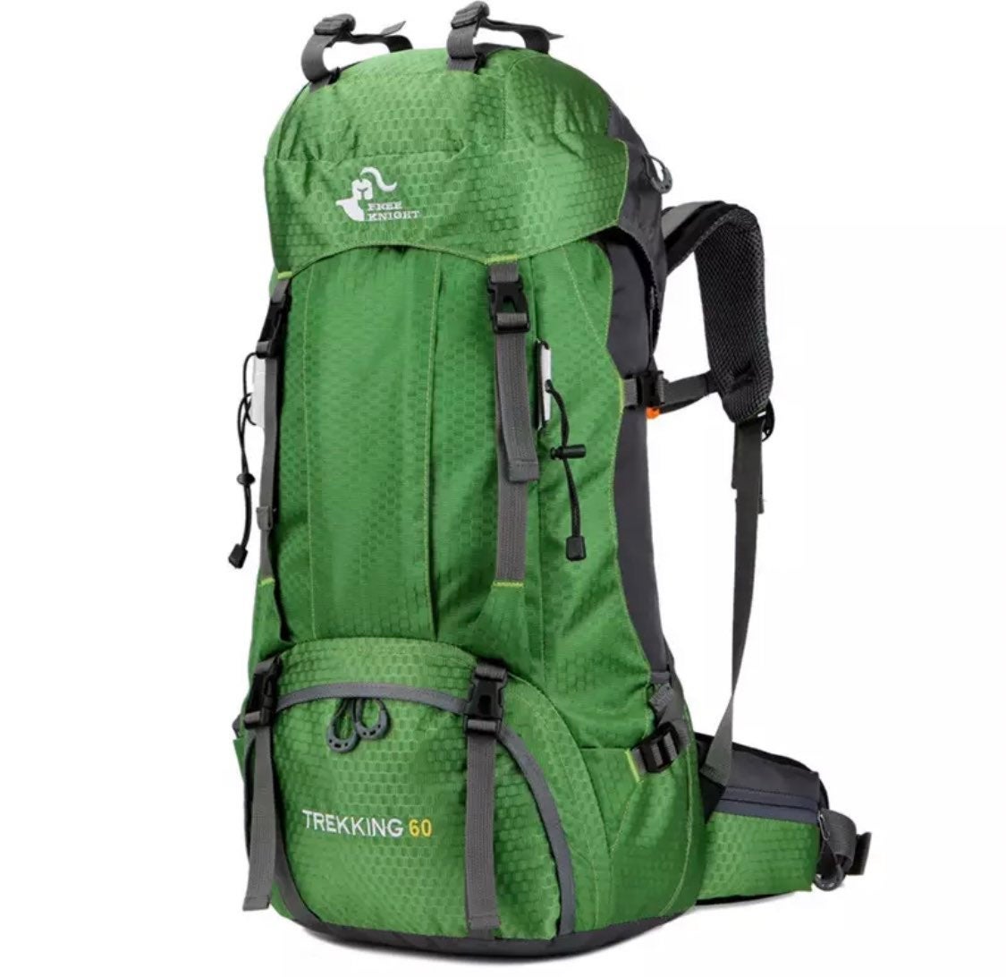 60L Hiking Camping Backpack - Bright Green