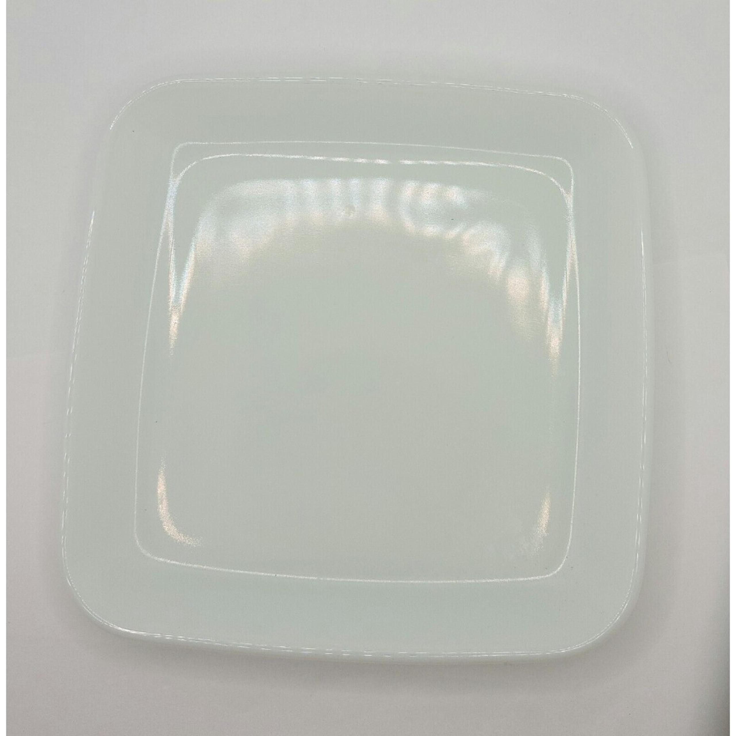 Vintage CORNING Dietary Products SQUARE MILK GLASS 6.5" Airline Plate