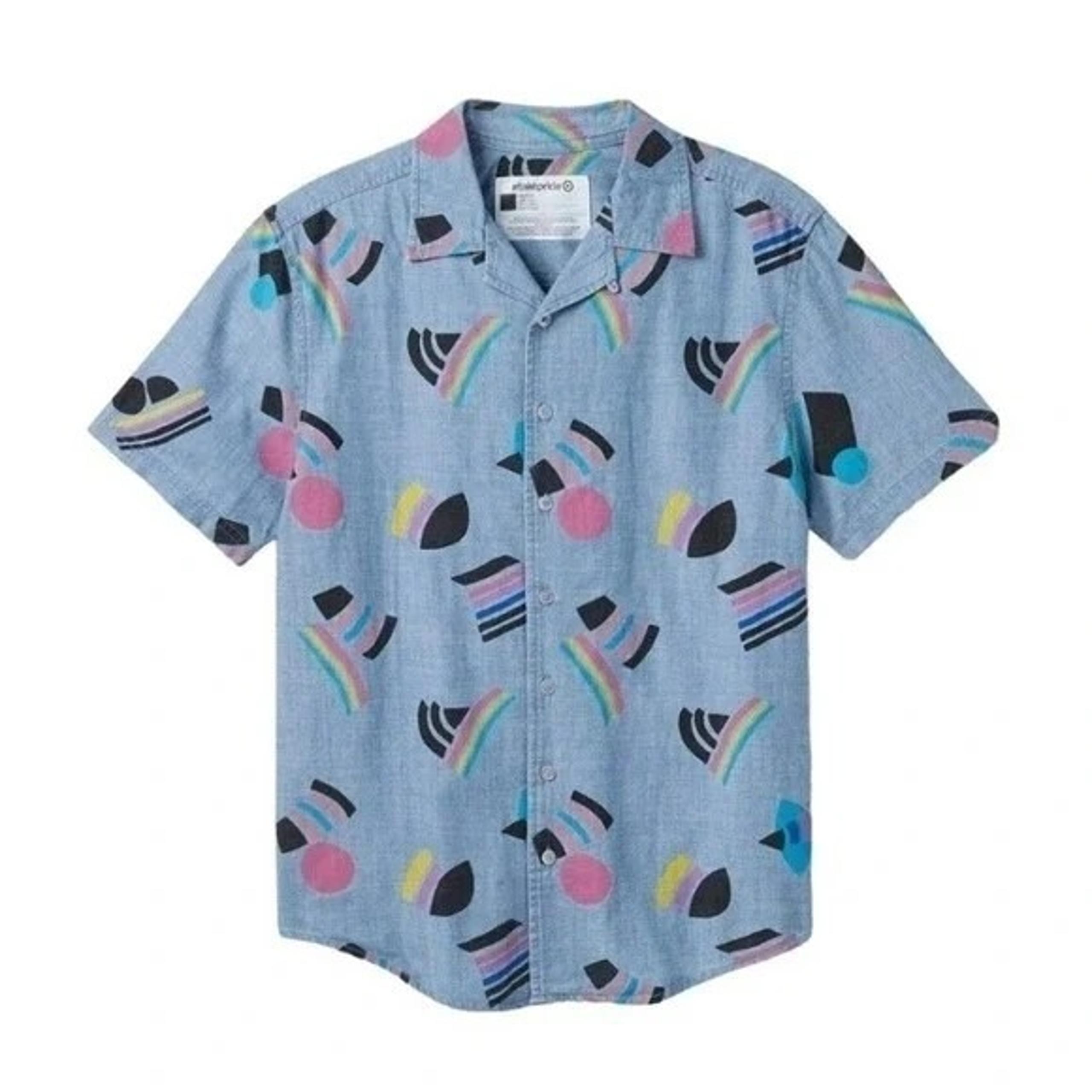 Target Take Pride Month Blue Casual Button Down Shirt Men's XL NWT