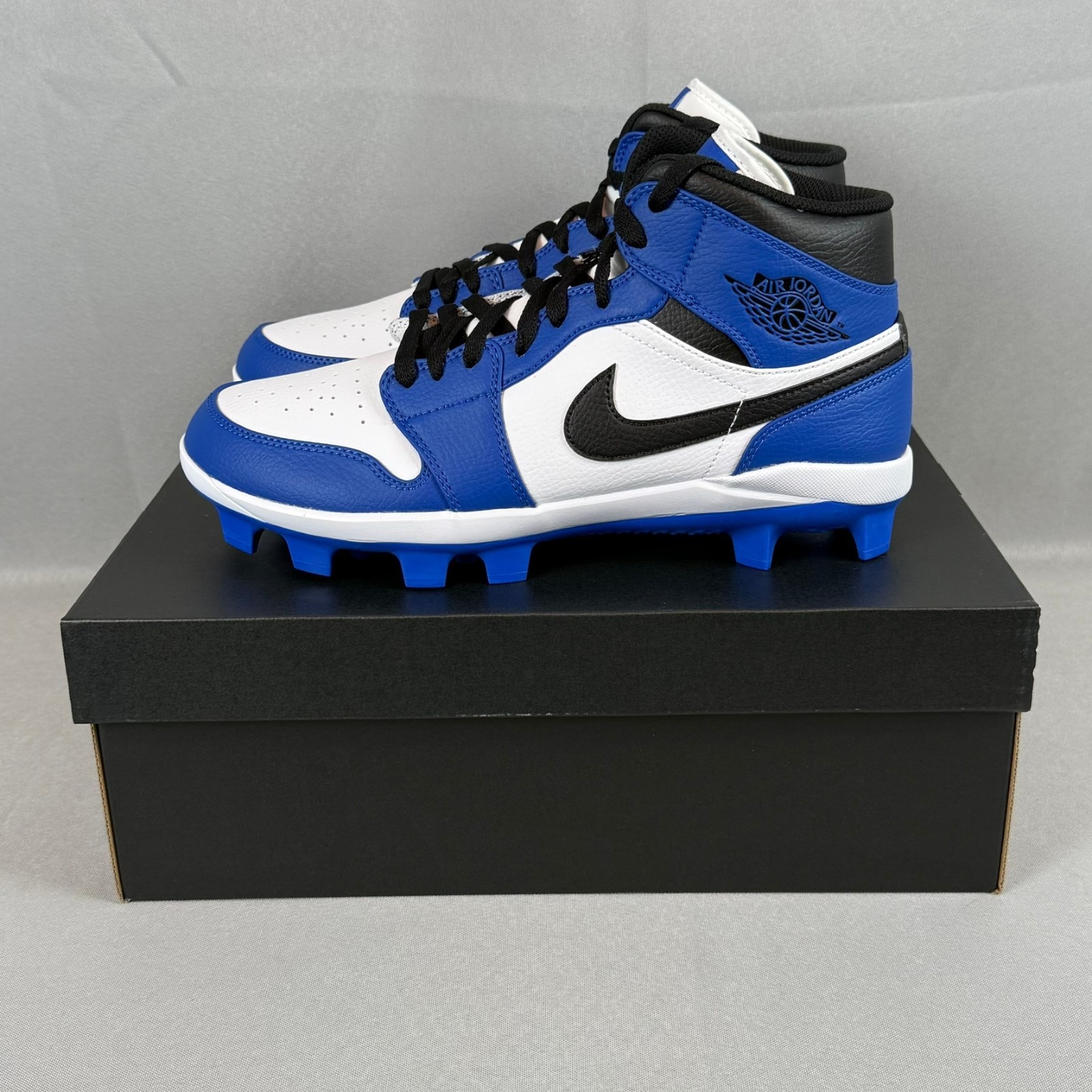 Nike Air Jordan Retro 1 MCS Baseball Cleats Mens 10 Royal Blue Black White New