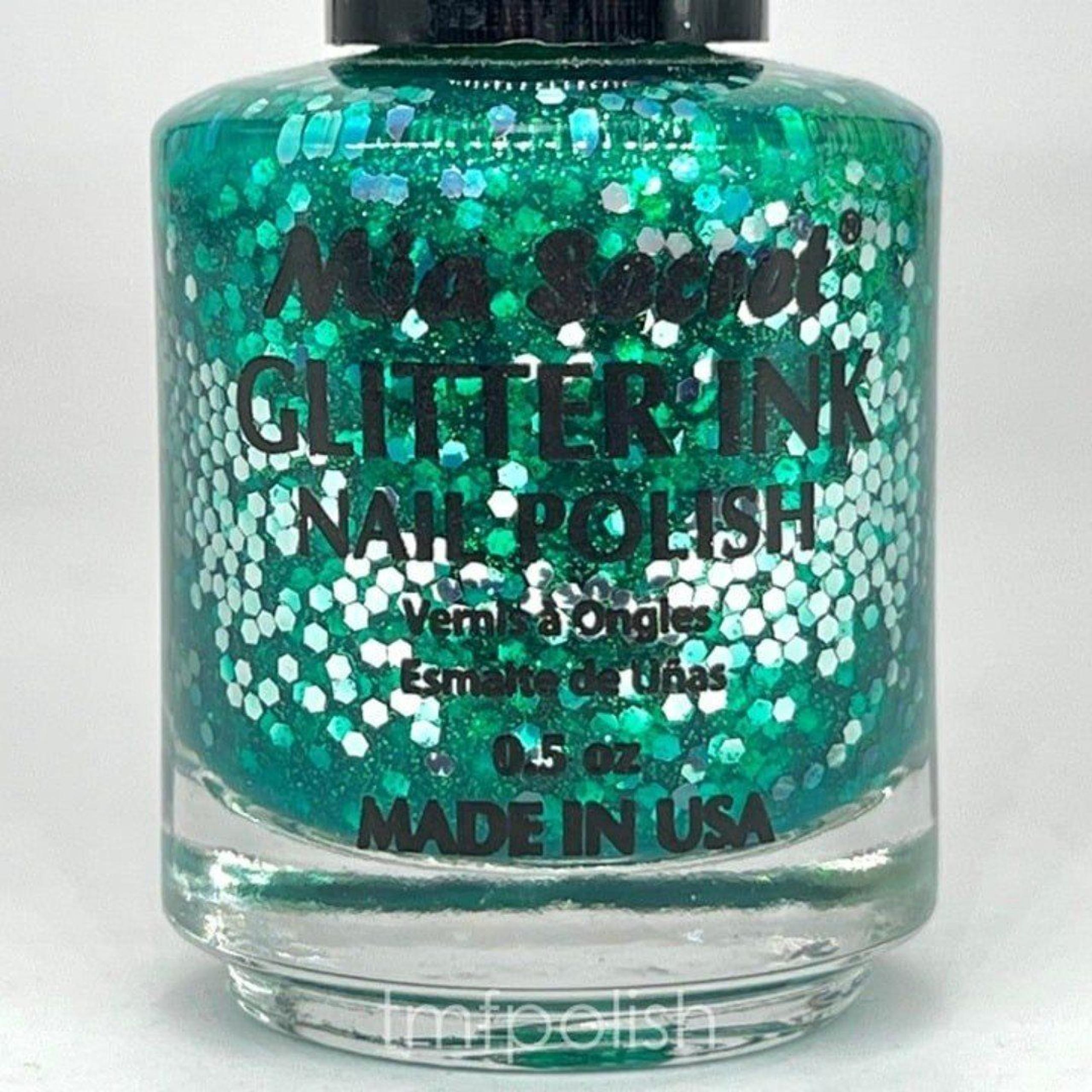 New Mia Secret Nail Polish - Green Glitter