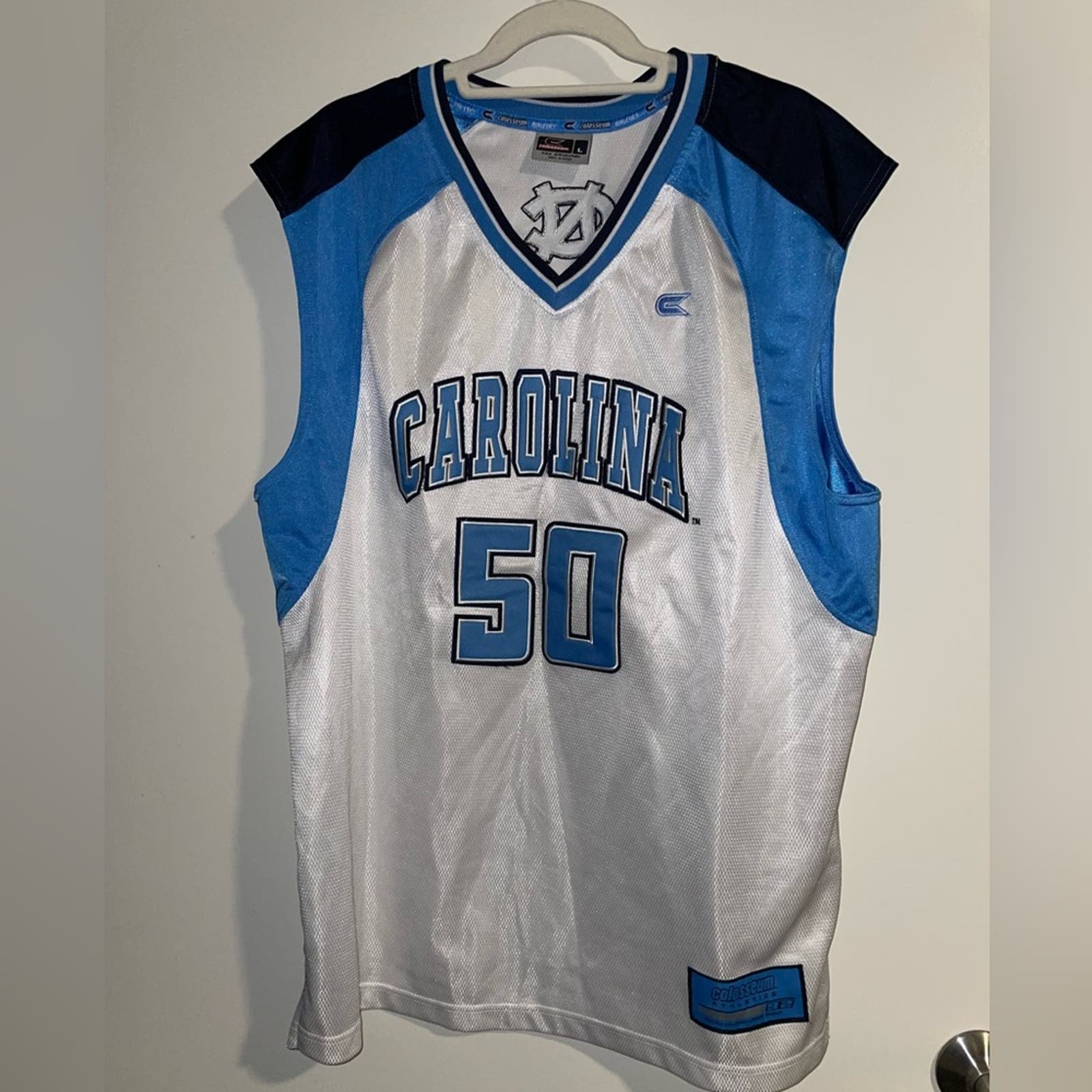 Vintage University North Carolina Tarheels UNC 50 Colosseum Basketball Jersey L