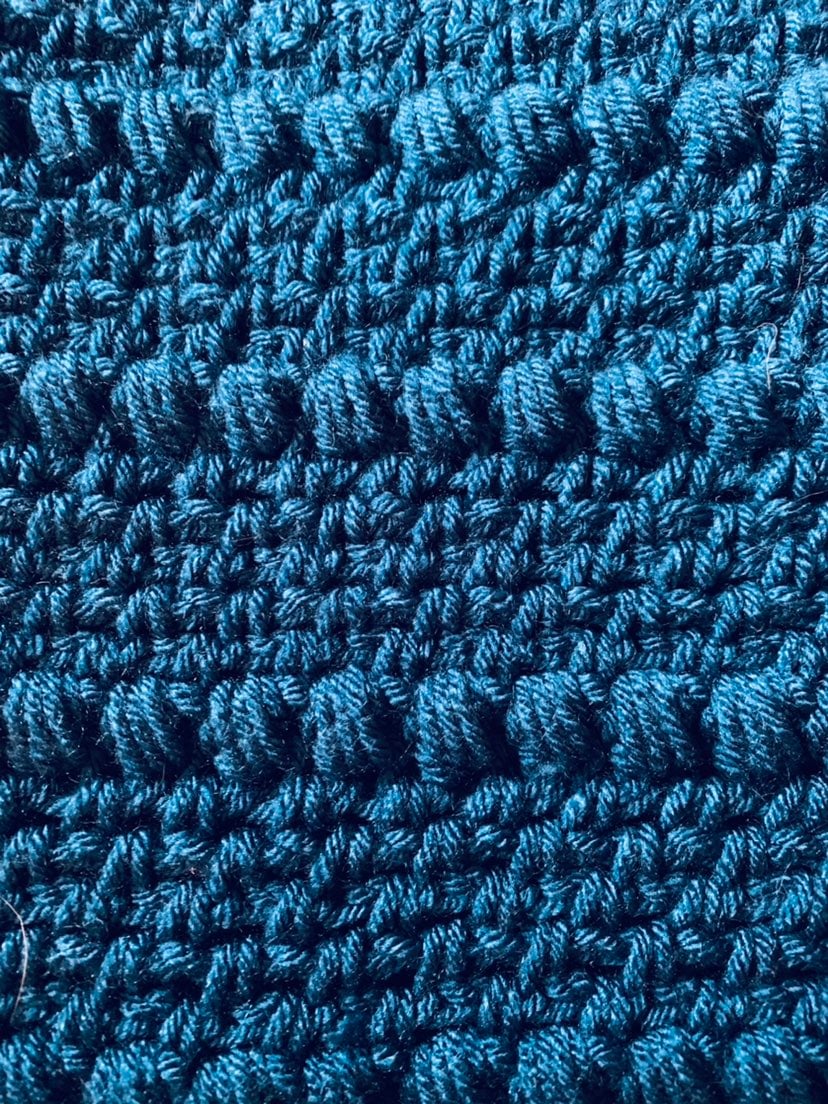 Teal Blue Crochet Baby Blanket
