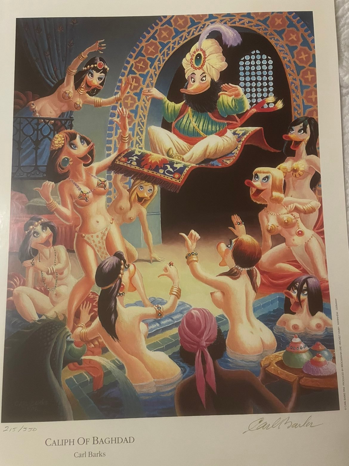 Carl Barks The Caliph of Baghdad Signed Limited Edition #267/550 Lithographic Pr