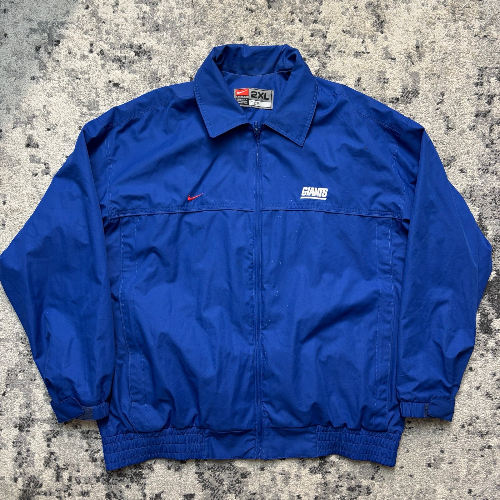 Vintage Nike Team New York Giants Swoosh Full Zip Jacket Windbreaker Size 2XL