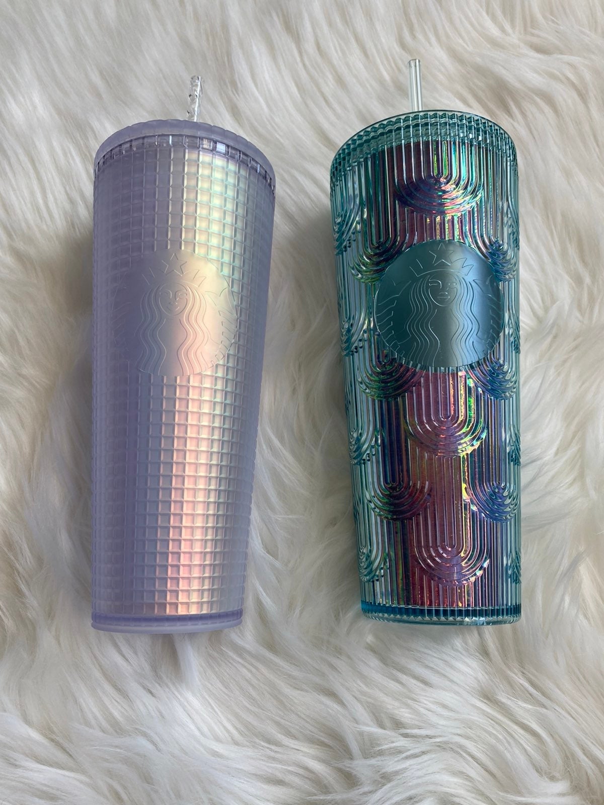 Starbucks Iridescent Mermaid Scales Cold Cup Tumbler Starbucks Matte Iridescent