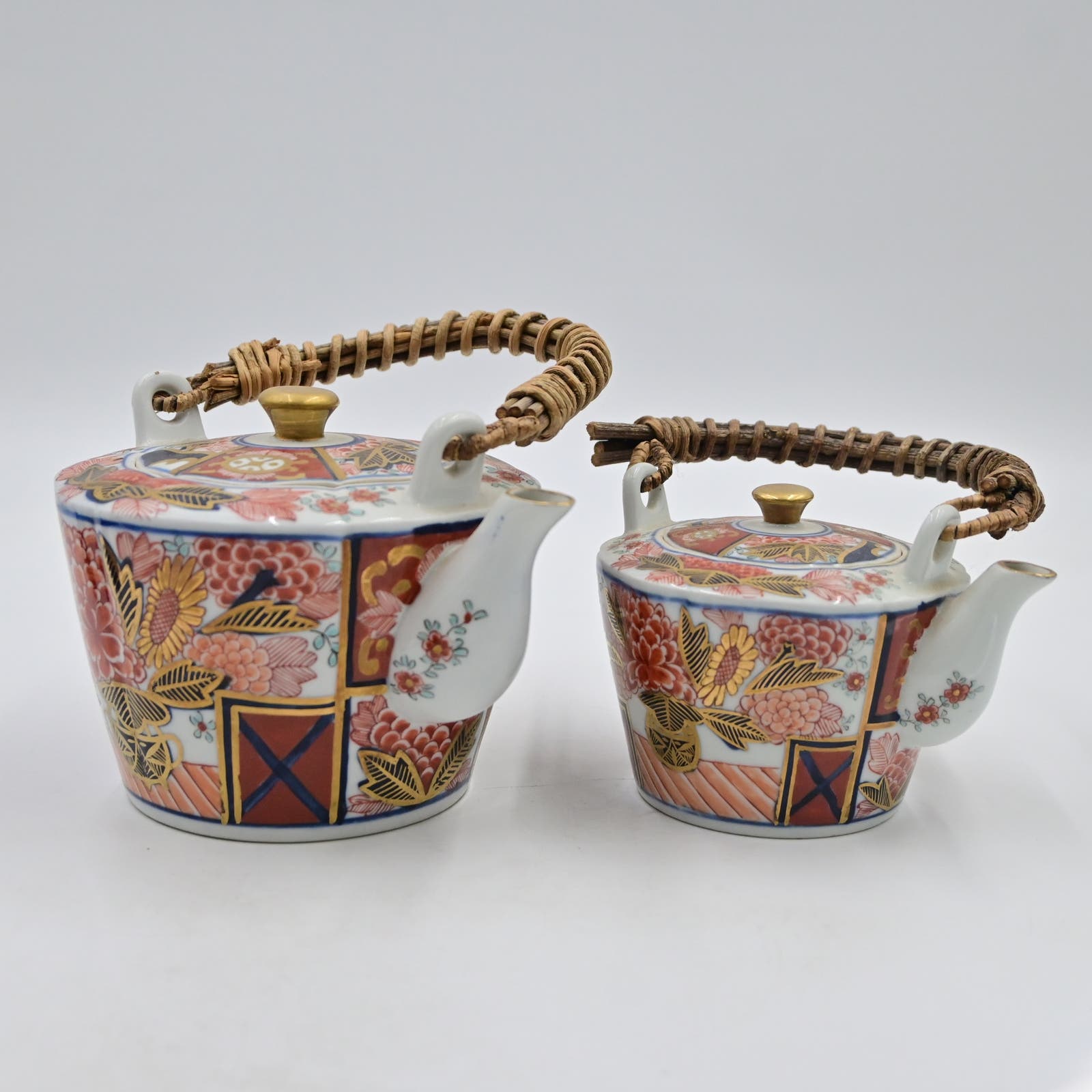 Vintage Japanese Ceramic Teapot Set Of 2