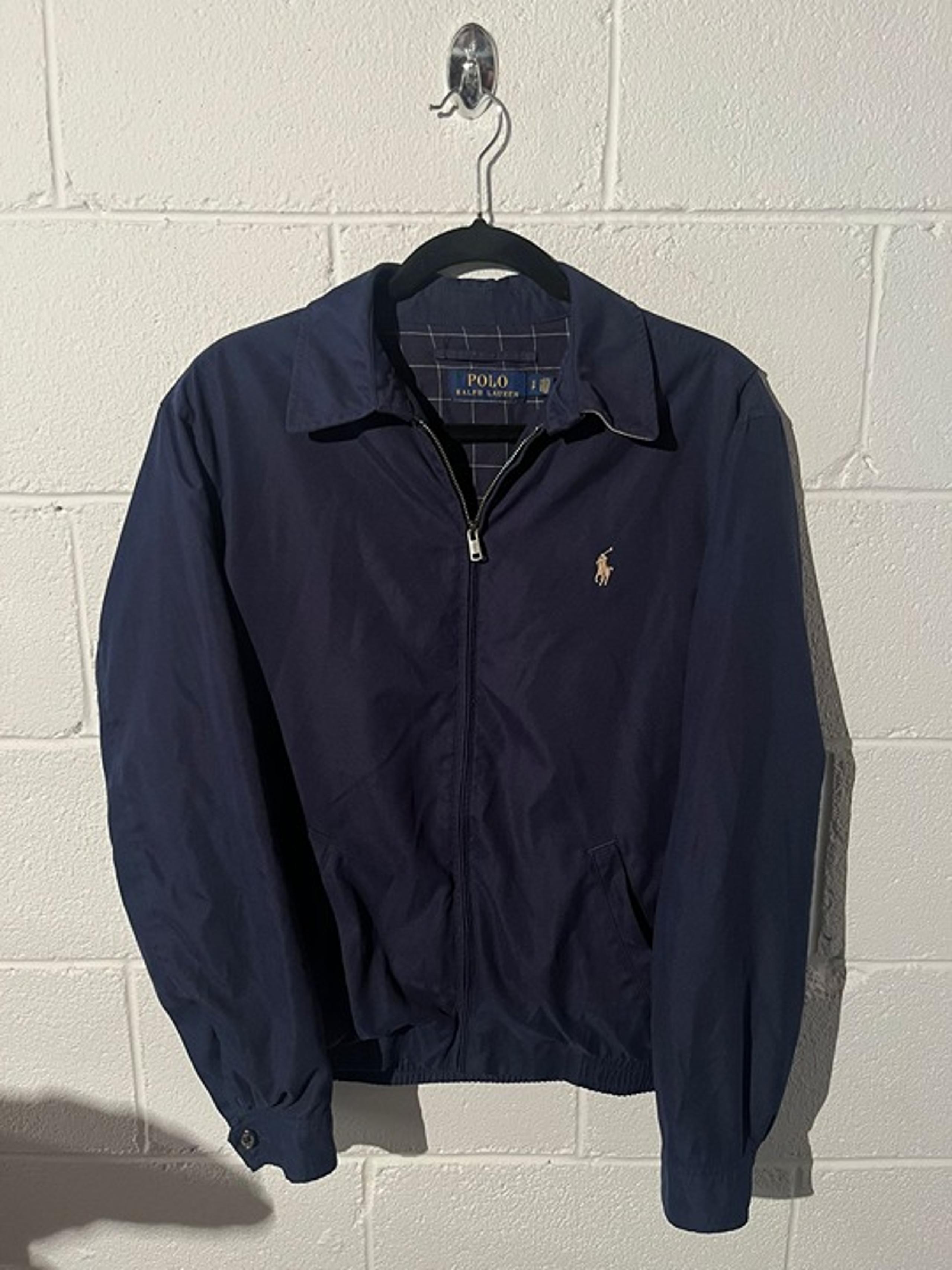 Polo Ralph Lauren Harrington Jacket navy with cream beige logo men size small