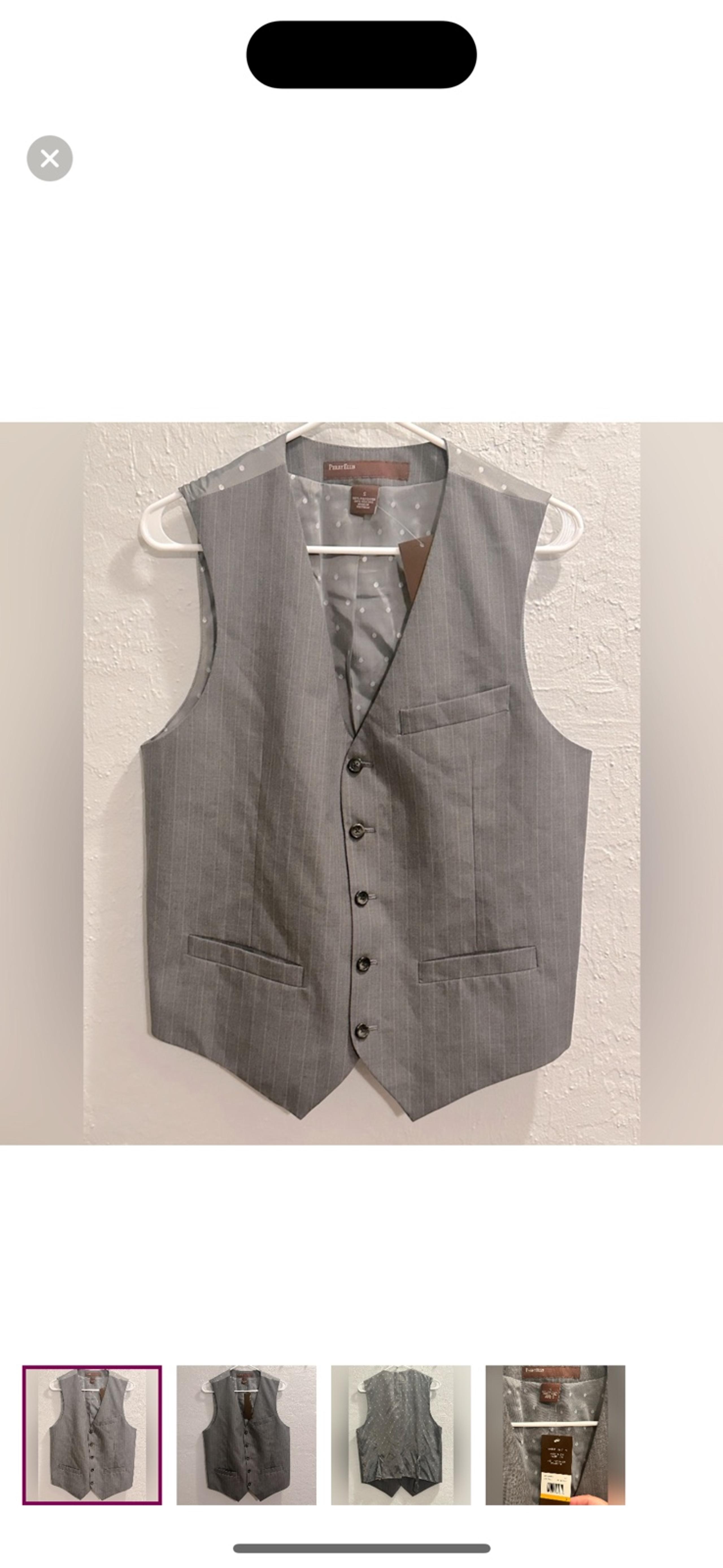 New Perry Ellis Men’s Separate Suit Stripe Vest - Size S NWT