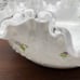 Vintage Fenton Basket Violets in the Snow Spanish Lace Silver Crest Signed