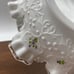 Vintage Fenton Basket Violets in the Snow Spanish Lace Silver Crest Signed