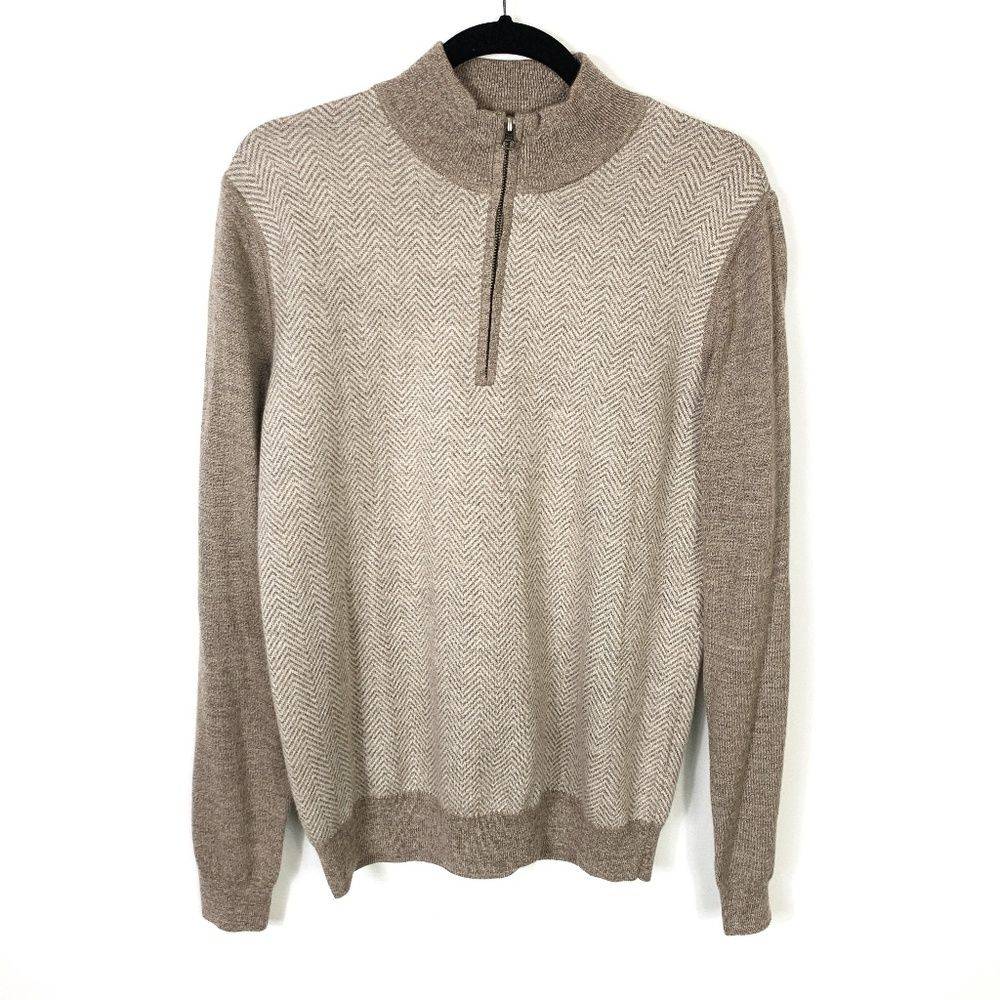Black Saks Fifth Avenue Wool Zip Sweater