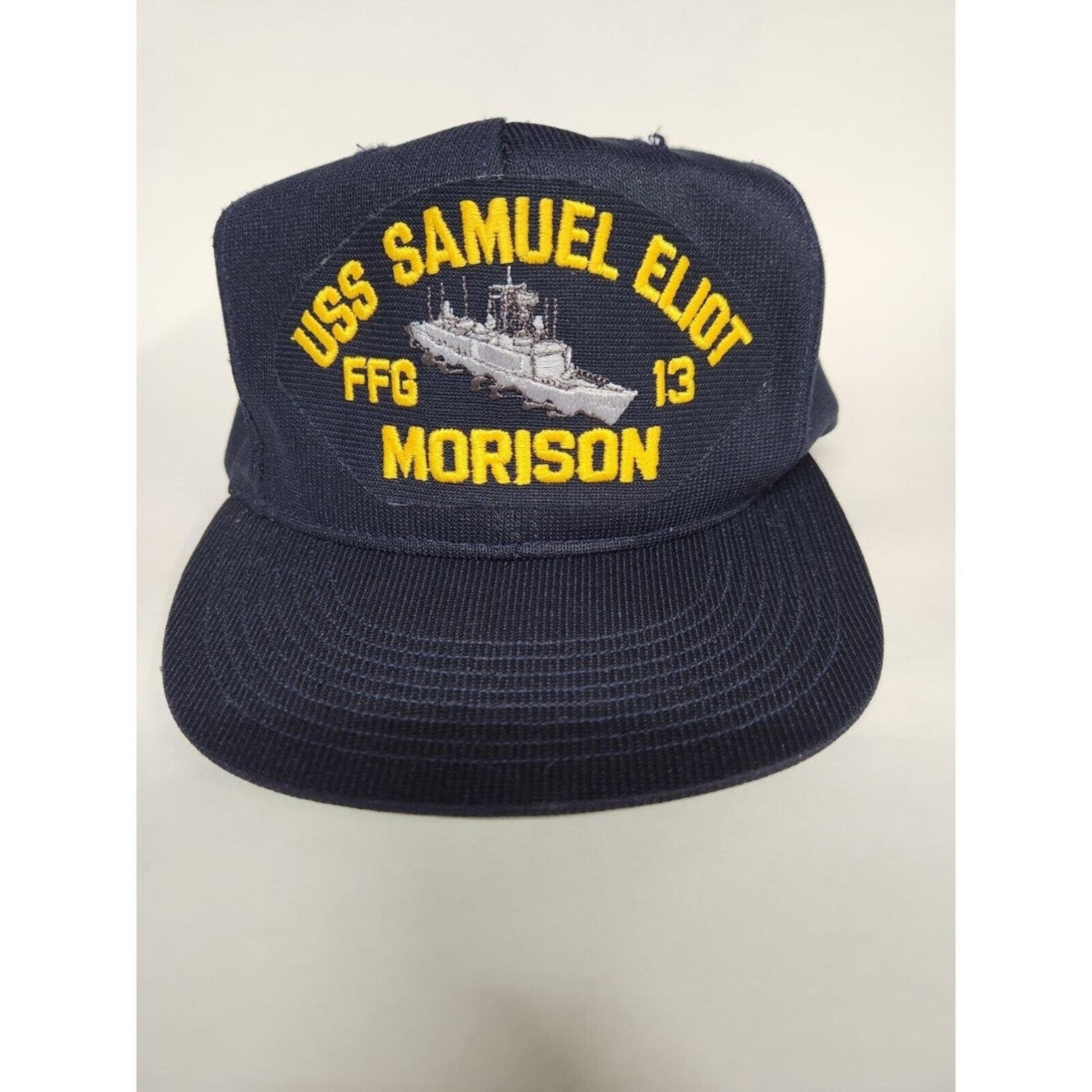USS Samuel Eliot FFG 13 Morison AP vintage made in USA US Navy Trucker Hat Cap