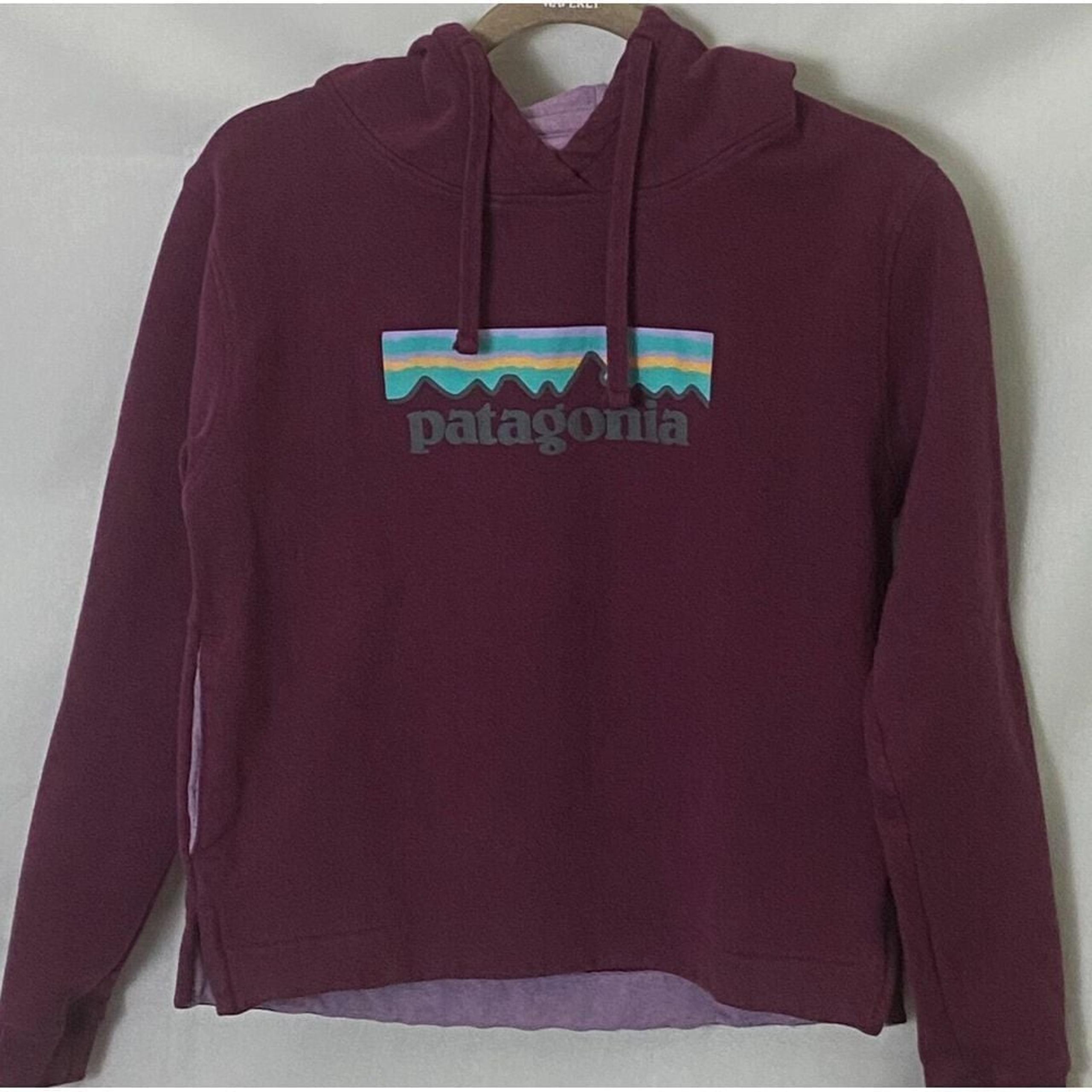 Patagonia Uprisal Hoodie Sweatshirt Womens S Burgundy Red Purple Pockets Mens