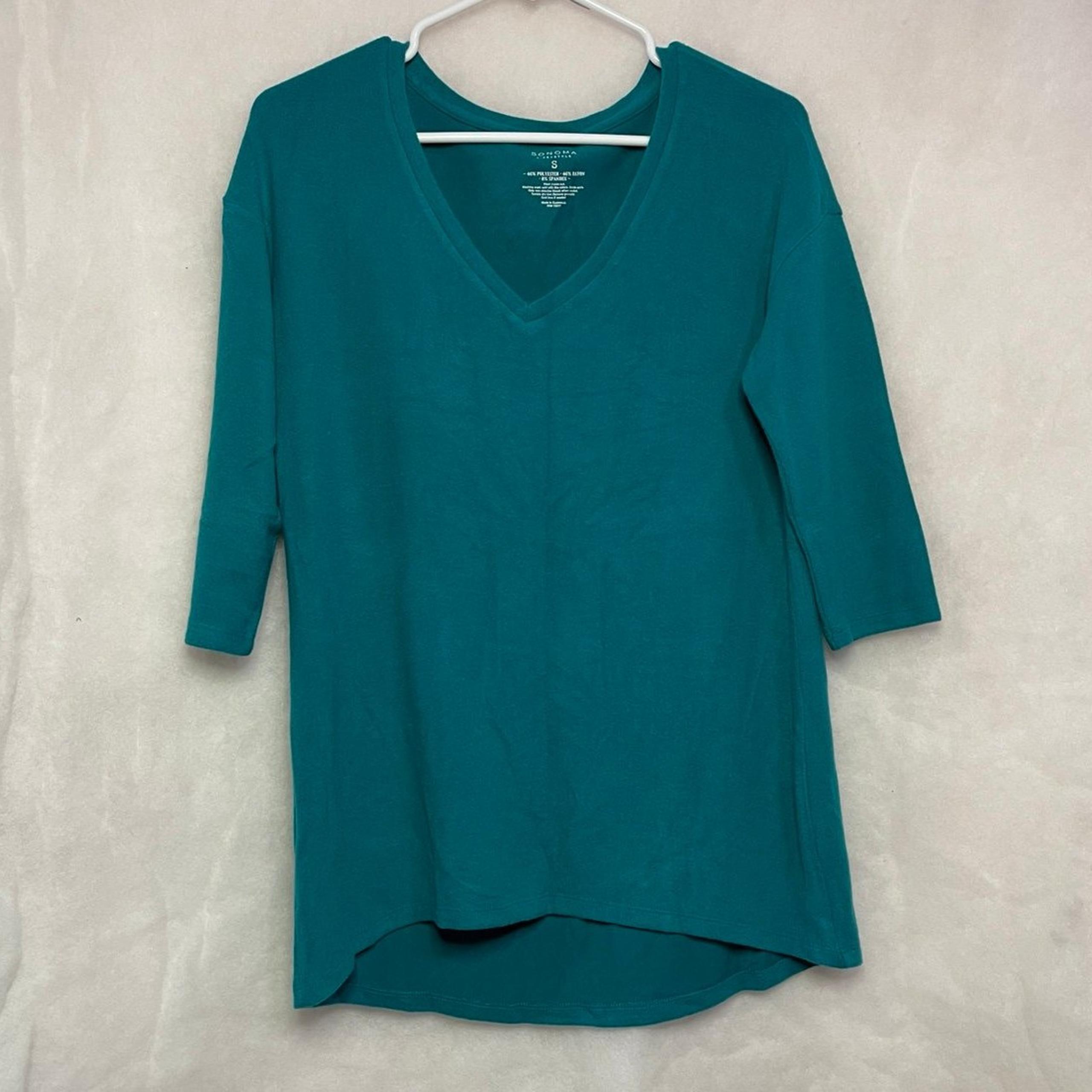 Sonoma | Women’s | S | Teal | Fleece V-Neck Tunic Sweater