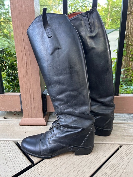 Ariat Womens Equestrian Champion Tall Black English Riding Boots sz 7.5 Med Wide