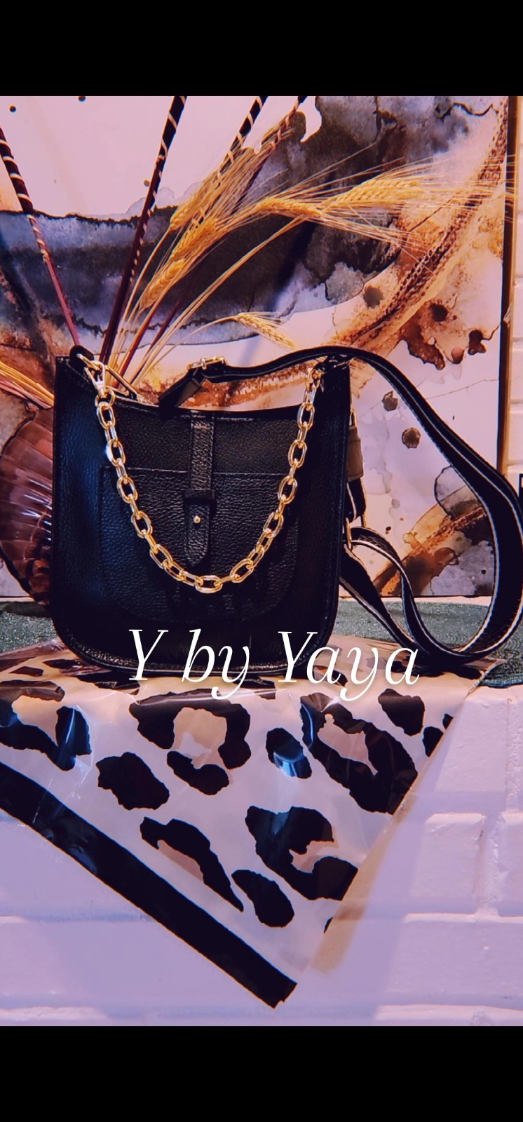 Italian Leather Crossbody Bag Black