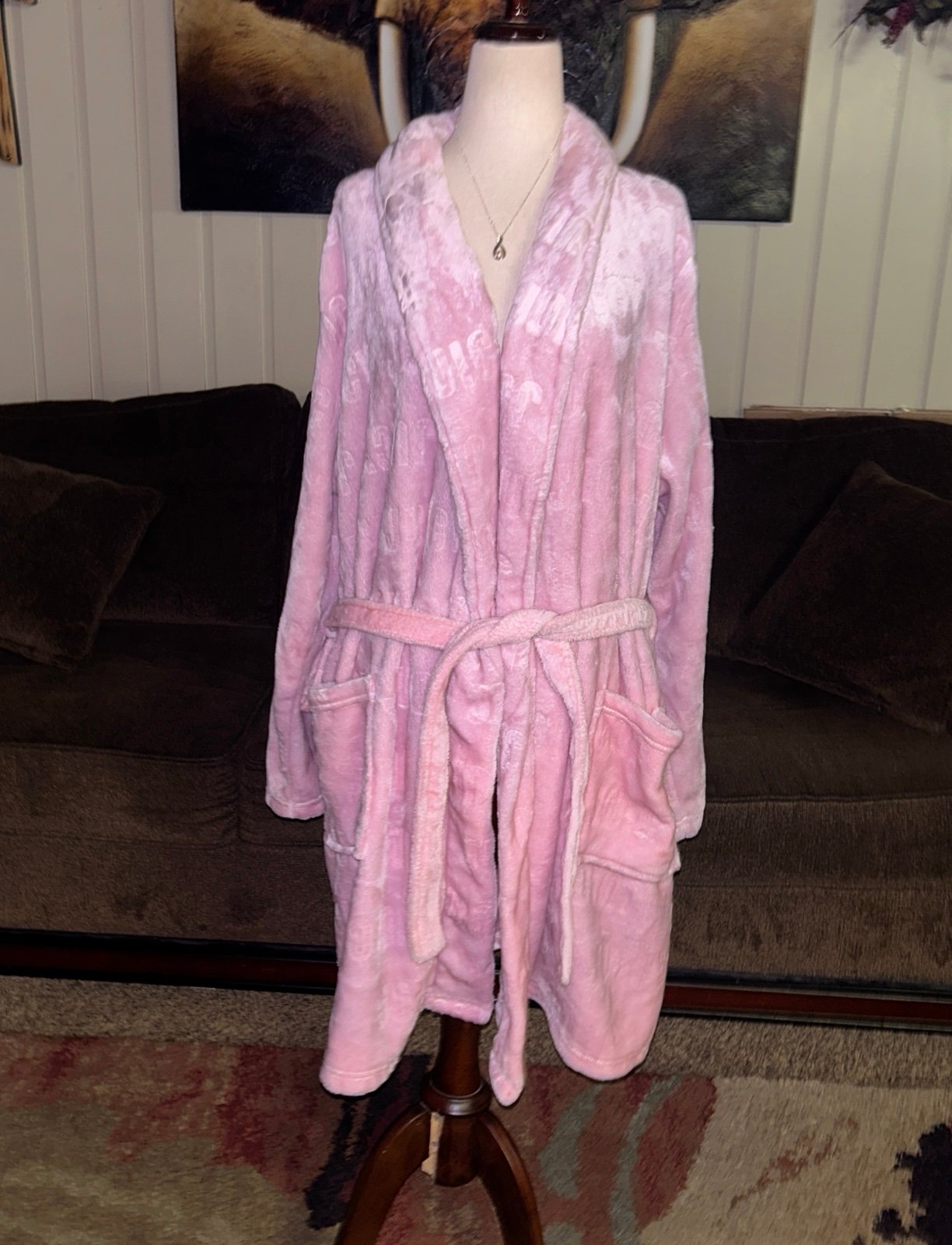 Juicy Couture ~Size 1 X-Large ~ Light Pink Plush Fleece Robe