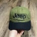 Vintage 90s Jeep Snapback Hat Army Green Black Military Gorpcore Tech Outdoor