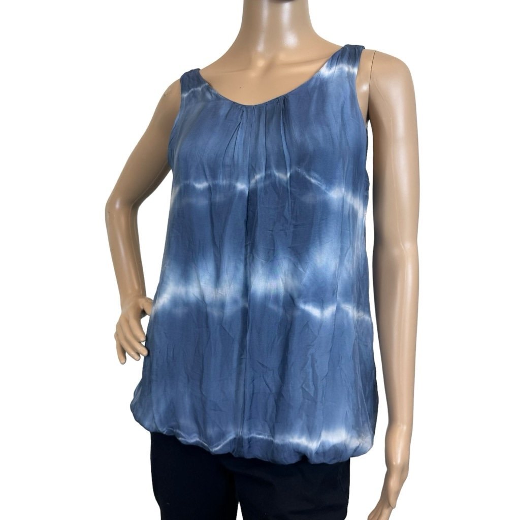 Women's Keysha Blue Tie Dye Tank Top Size S