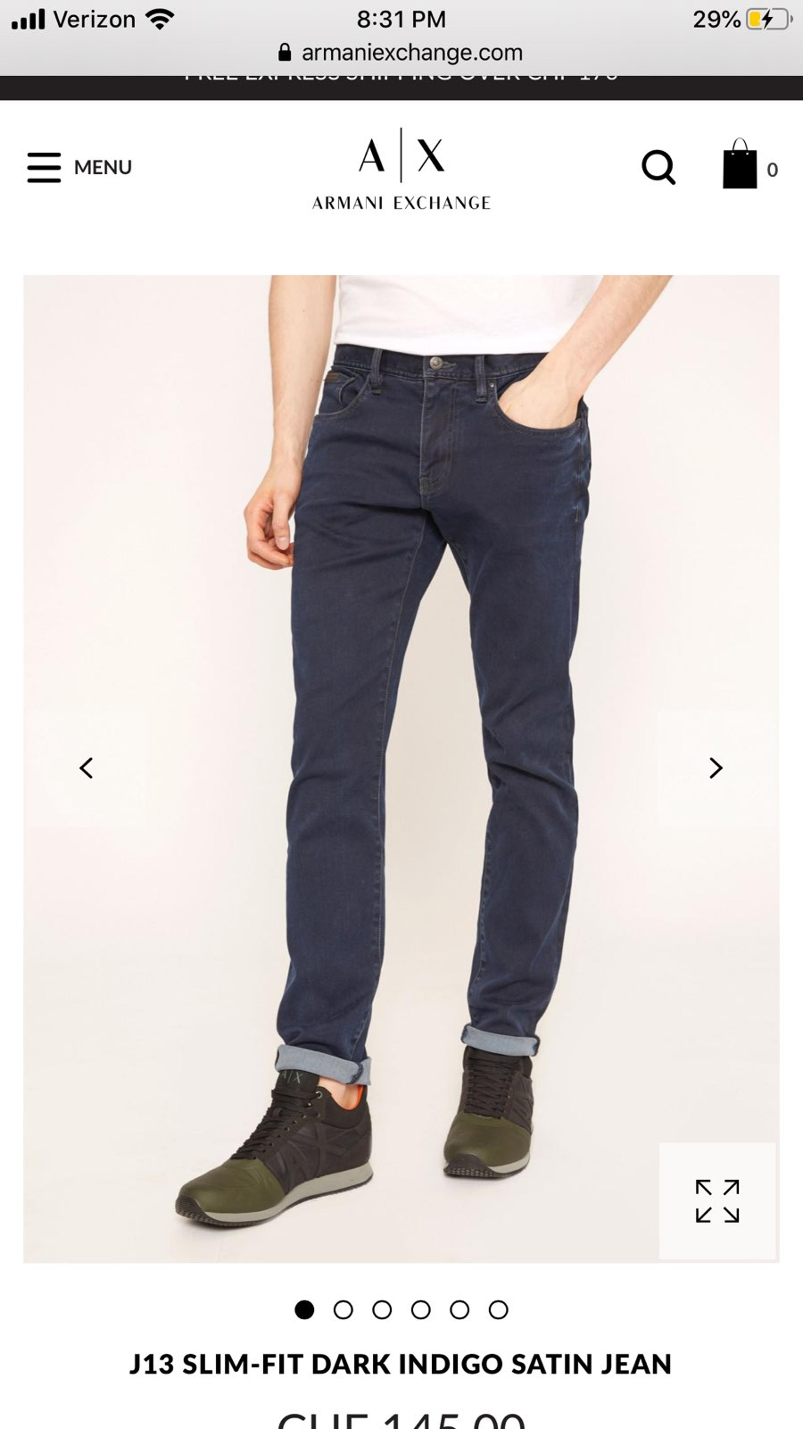 Armani Exchange Mens J13 Slim Fit Dark i
