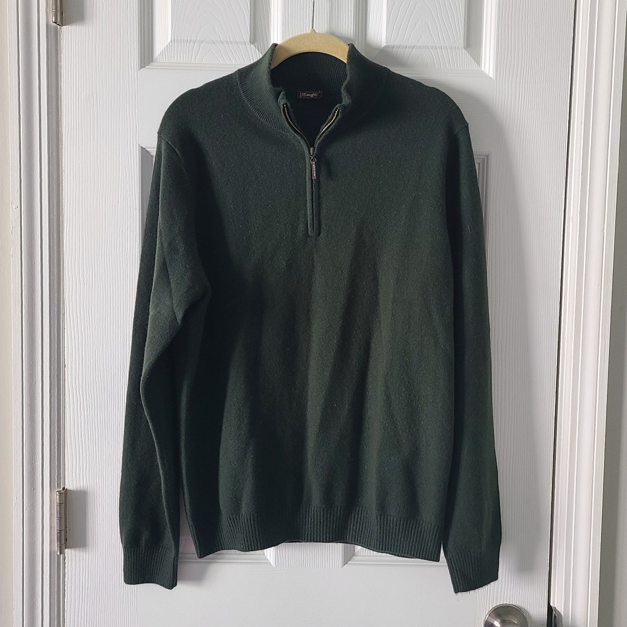 J. McLaughlin Green Cashmere Sweater Sz S