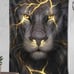 Golden Cool Lion King paninting Wall Tapestry