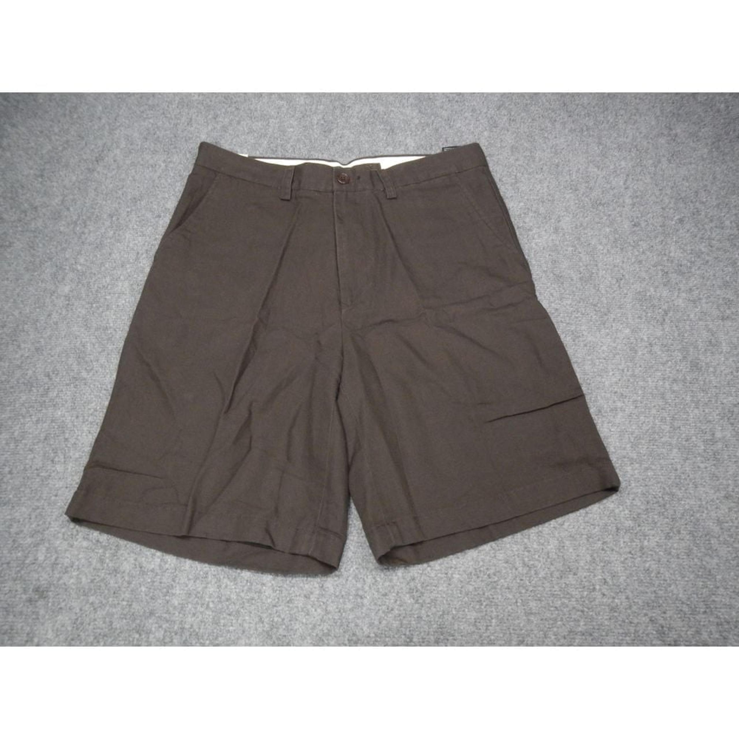 Nautica Clipper Shorts Men's Size 33 Relaxed Fit Brown Linen Cotton Blend NWT