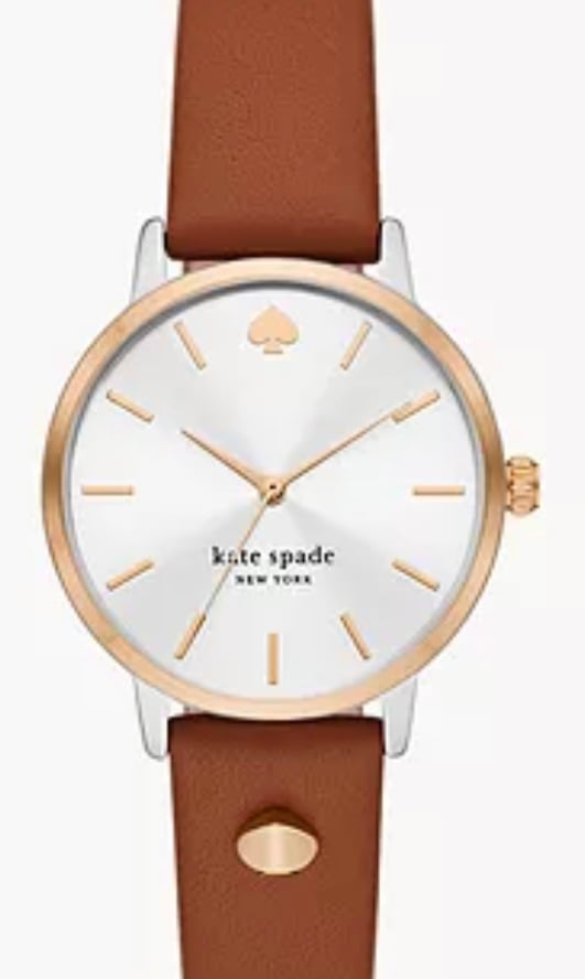 NWT KSW9065 KATE SPADE NEW YORK Metro Three-hand Brown Leather Watch