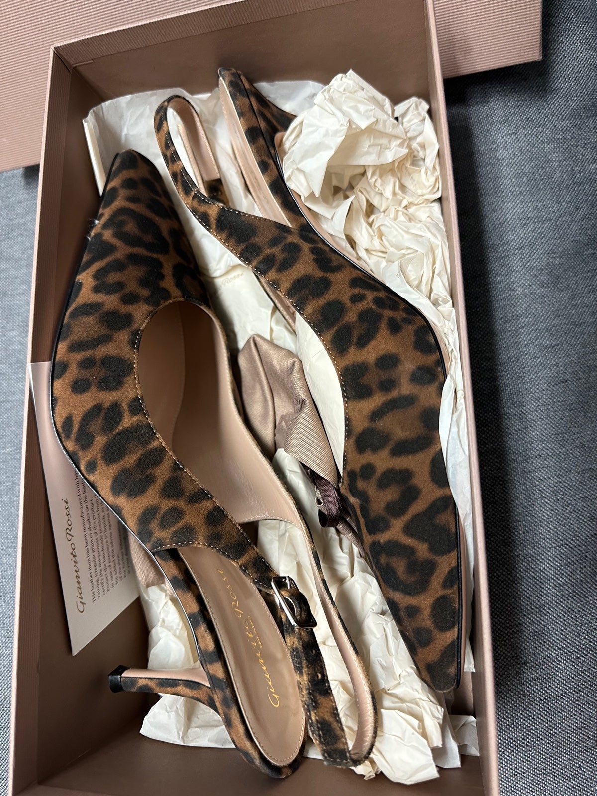 Gianvito 2024 Rossi cheeta sling backs - new in box