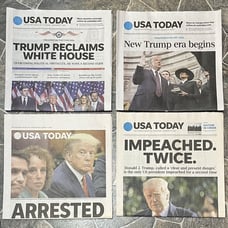 1/21/25 USA Today Donald Trump Inauguration + 2021 Impeached 2023 Arrested 2024+