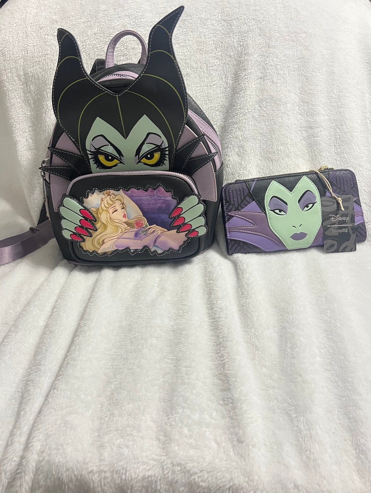 Loungefly maleficent wallet and backpack