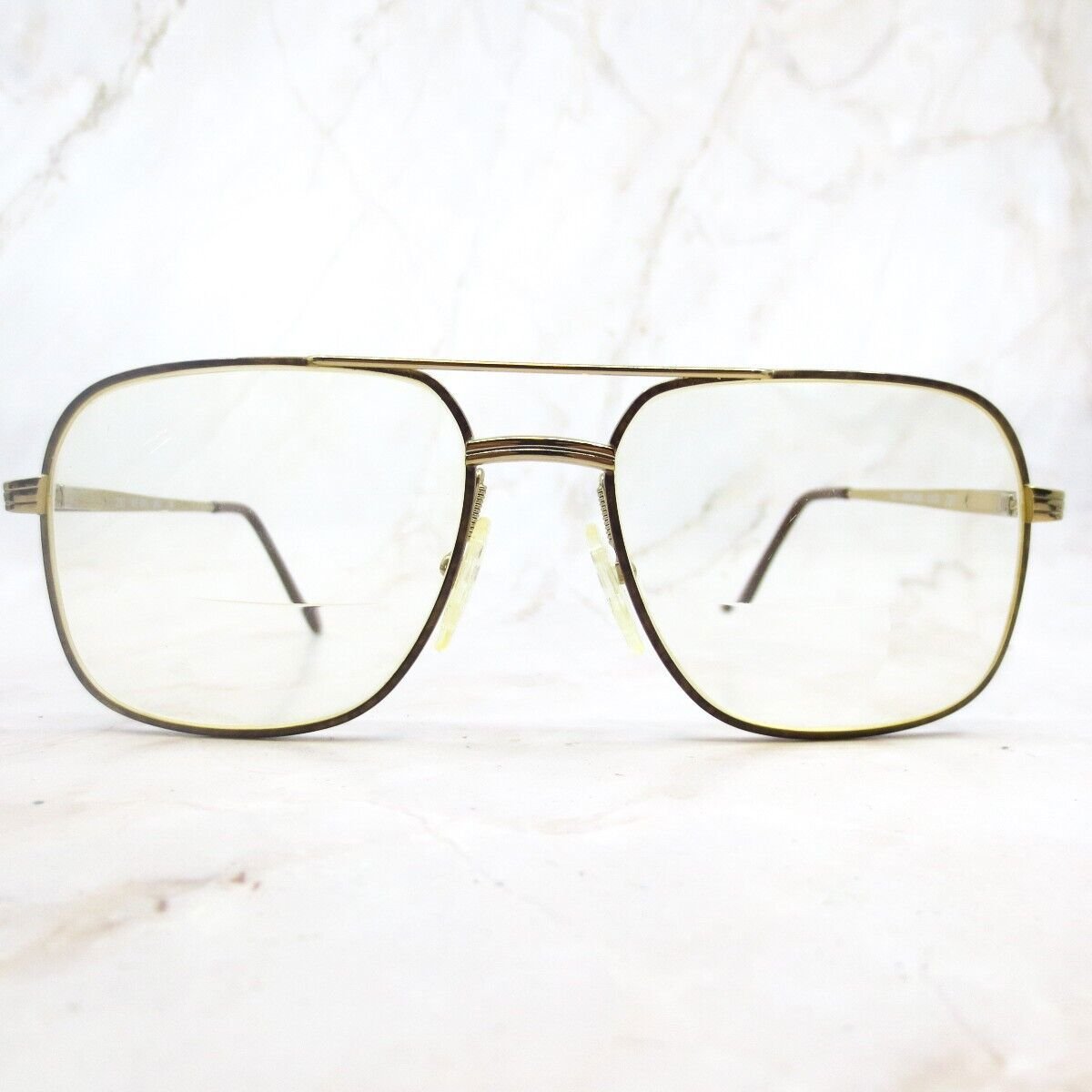 Vintage ArtCraft Eyeglasses Frame WF806 Unisex Adults Gold Full Rim Square 145