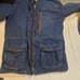 Cabela’s Outerwear Women’s Med Blanket Lined Denim Chore Jacket Leather Collar