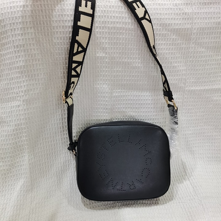 Stella McCartney Black Stella Logo mini bag IN BLACK