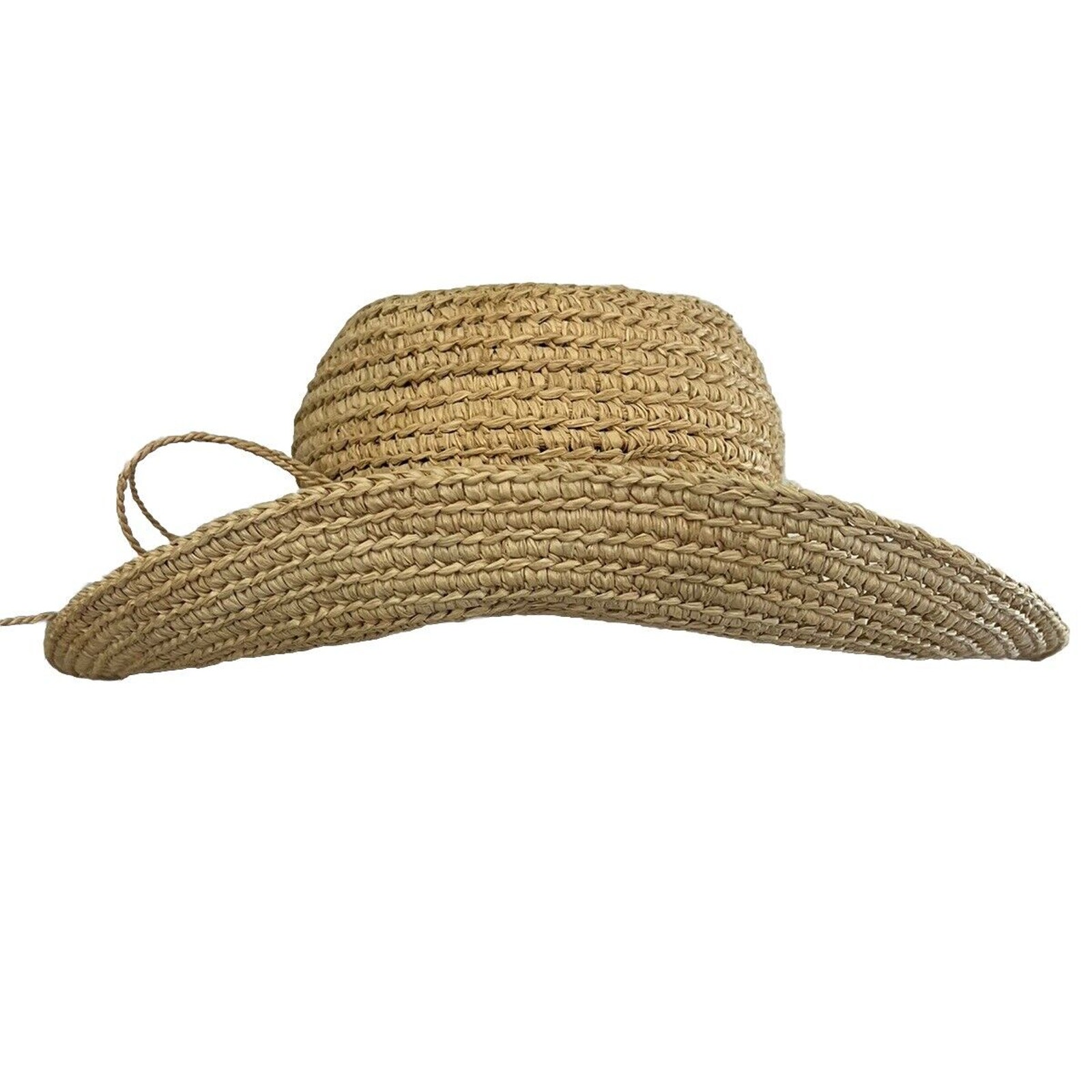 Helen Kaminski Women's Ladies Floppy Rolled Raffia Straw Hat Natural Beach Pool