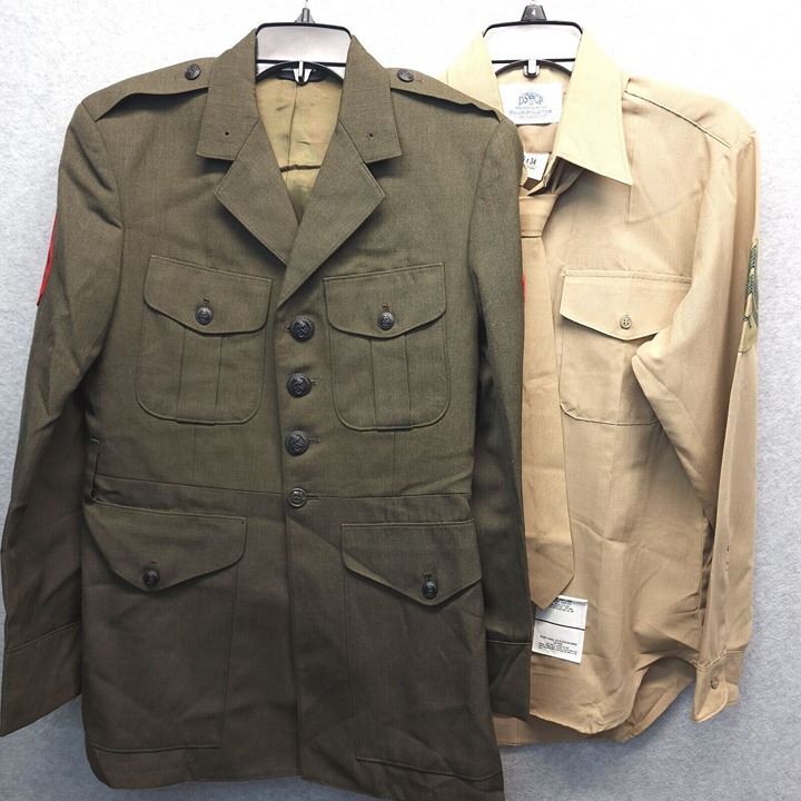 Crown Clothing USMC Corporal Alpha Green Service Jacket and Under Shirt 38R