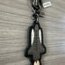 NWT Coach Rocket Bag Charm F30014 Antique-Nickel / Black-Multi