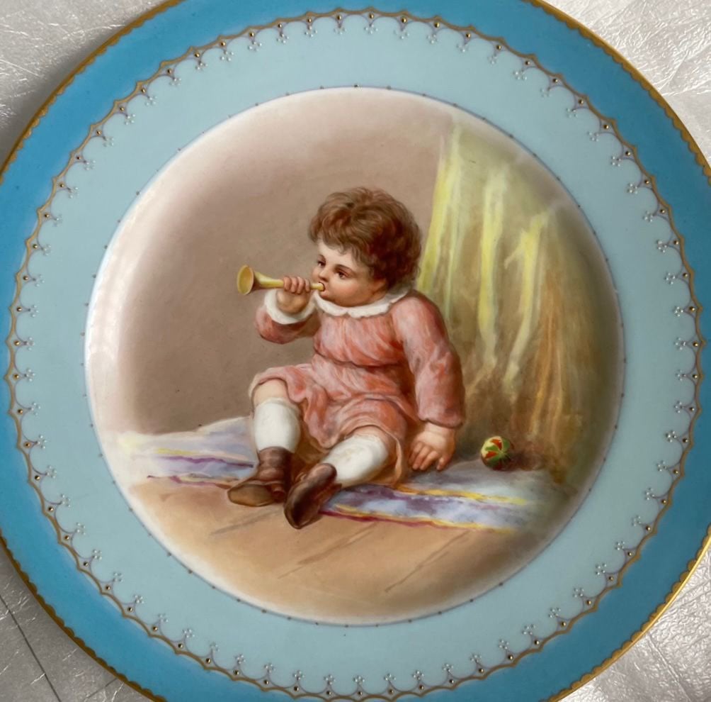 Porcelain plate signed by Joseh Ahen
