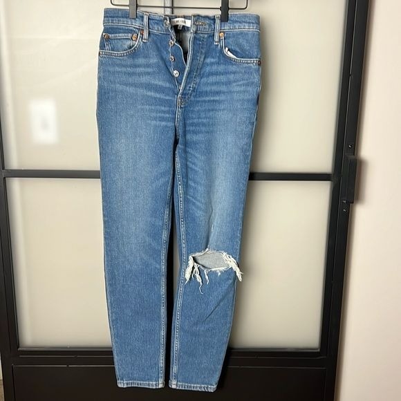NWT Re/Done 90s Ankle Crop Size 27 in Worn Brook Blue