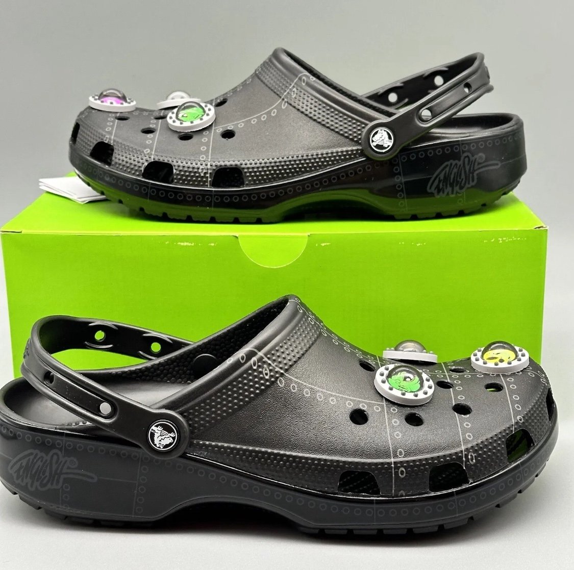 Classic Crocs x Ron English Clog Area 54 Black Alien Men's Size 13 Shoes