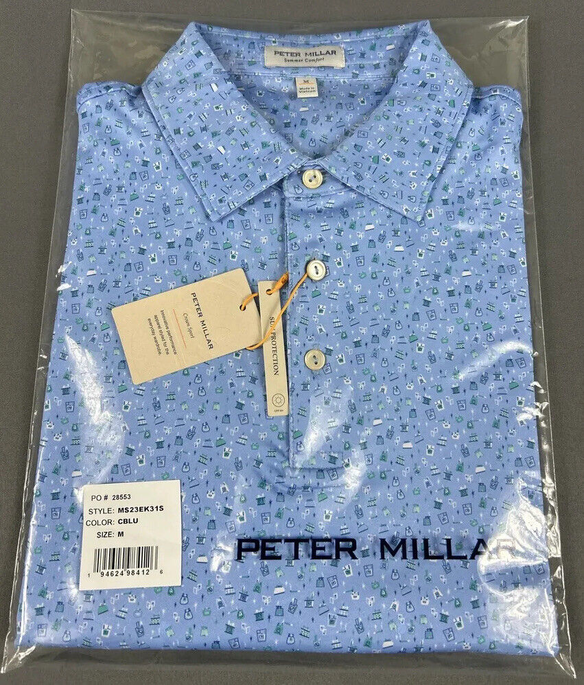 Peter Millar Golf Shirt Polo CS Summer Comfort Light Of My Life Print Medium