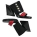 Chanel Red & Black Leather CC Open Toe Slide Heels & Box, EU 36 / US 5.5, VTG