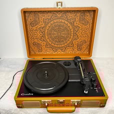Crosley Portable Record Player Bluetooth Intricate Embossed Faux Leather