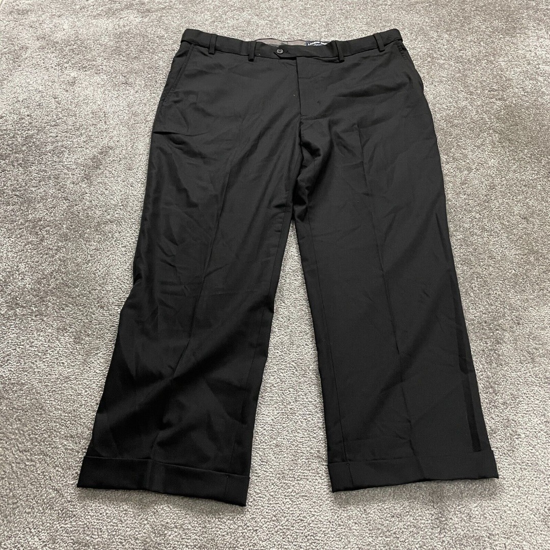 Lands' End Traditional Fit Trouser Dress Pants Mens 44x30 Black Straight Work